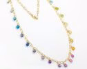 - Rainbow Precious Drop Gemstone Necklace