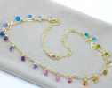- Rainbow Precious Drop Gemstone Necklace