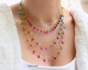 - Rainbow Precious Drop Gemstone Necklace