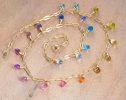 - Rainbow Precious Drop Gemstone Necklace