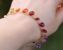 - Rainbow Precious Gemstone Bracelet, Multi Stone Chain Bracelet