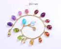 - Rainbow Precious Gemstone Bracelet, Multi Stone Chain Bracelet