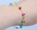 - Rainbow Precious Gemstone Bracelet Wire Wrapped in Gold Filled