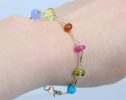 - Rainbow Precious Gemstone Bracelet Wire Wrapped in Gold Filled