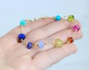 - Rainbow Precious Gemstone Bracelet Wire Wrapped in Gold Filled