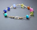 - Rainbow Precious Gemstone Bracelet Wire Wrapped in Gold Filled