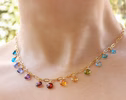 - Rainbow Precious Gemstone Necklace