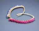 - Rubellite Pink Tourmaline and Iolite Open Hoops, Mismatched Earrings Set