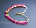 - Rubellite Pink Tourmaline Earrings, Modern Linear Gemstone Earrings