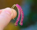- Rubellite Pink Tourmaline Earrings, Modern Linear Gemstone Earrings