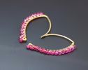 - Rubellite Pink Tourmaline Earrings, Modern Linear Gemstone Earrings
