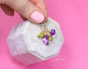 - Solid Gold 14K Amethyst and Peridot Charm with a Lobster Clasp