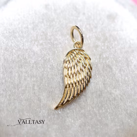 The Wing Charm - Solid Gold 14K Angel Wing Charm