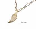 - Solid Gold 14K Angel Wing Charm
