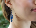 - Solid Gold 14K Blue Kyanite Earrings, Blue Long Cluster Gemstone Earrings