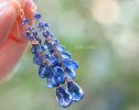 - Solid Gold 14K Blue Kyanite Earrings, Blue Long Cluster Gemstone Earrings