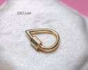 - Solid Gold 14K Carabiner Connector, Charm Holder, Push Lock