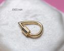 - Solid Gold 14K Carabiner Connector, Charm Holder, Push Lock