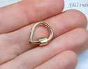 - Solid Gold 14K Carabiner Connector, Charm Holder, Push Lock