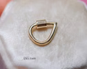 - Solid Gold 14K Carabiner Connector, Charm Holder, Push Lock