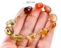- Solid Gold 14K Citrine, Sunstone, Lemon Topaz Gemstone Wire Wrapped Bracelet, One of a Kind