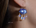 - Solid Gold 14K Cloud Moonstone Earrings, Unique Earrings Design