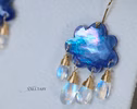 - Solid Gold 14K Cloud Moonstone Earrings, Unique Earrings Design