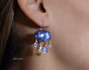 - Solid Gold 14K Cloud Moonstone Earrings, Unique Earrings Design