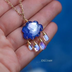 The Moonstone Cloud Pendant – Solid Gold 14K Cloud Moonstone Pendant without a Chain, Unique Moonstone Charm Design The Moonstone Cloud Pendant – Solid Gold 14K Cloud Moonstone Pendant without a Chain, Unique Moonstone Charm Design