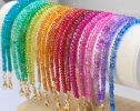 - Colorful Gemstone Beaded Bracelets, Precious Stone Stacking Bracelets in Gold Filled