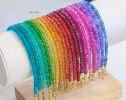 - Colorful Gemstone Beaded Bracelets, Precious Stone Stacking Bracelets in Gold Filled