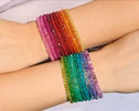 - Colorful Gemstone Beaded Bracelets, Precious Stone Stacking Bracelets in Gold Filled