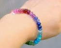 - Solid Gold 14K Colorful Gemstone Bracelet, Semi Precious Stone Bracelet