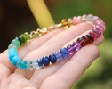 - Solid Gold 14K Colorful Gemstone Bracelet, Semi Precious Stone Bracelet
