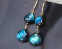 - Solid Gold 14K Diamond Labradorite Earrings