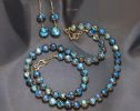 - Solid Gold 14K Diamond Labradorite Earrings