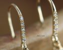 - Solid Gold 14K Diamond Oval London Blue Topaz Earrings