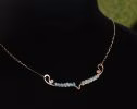 - Solid Gold 14K Ethiopian Opal Gemstone Bar Necklace