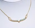 - Solid Gold 14K Ethiopian Opal Gemstone Bar Necklace