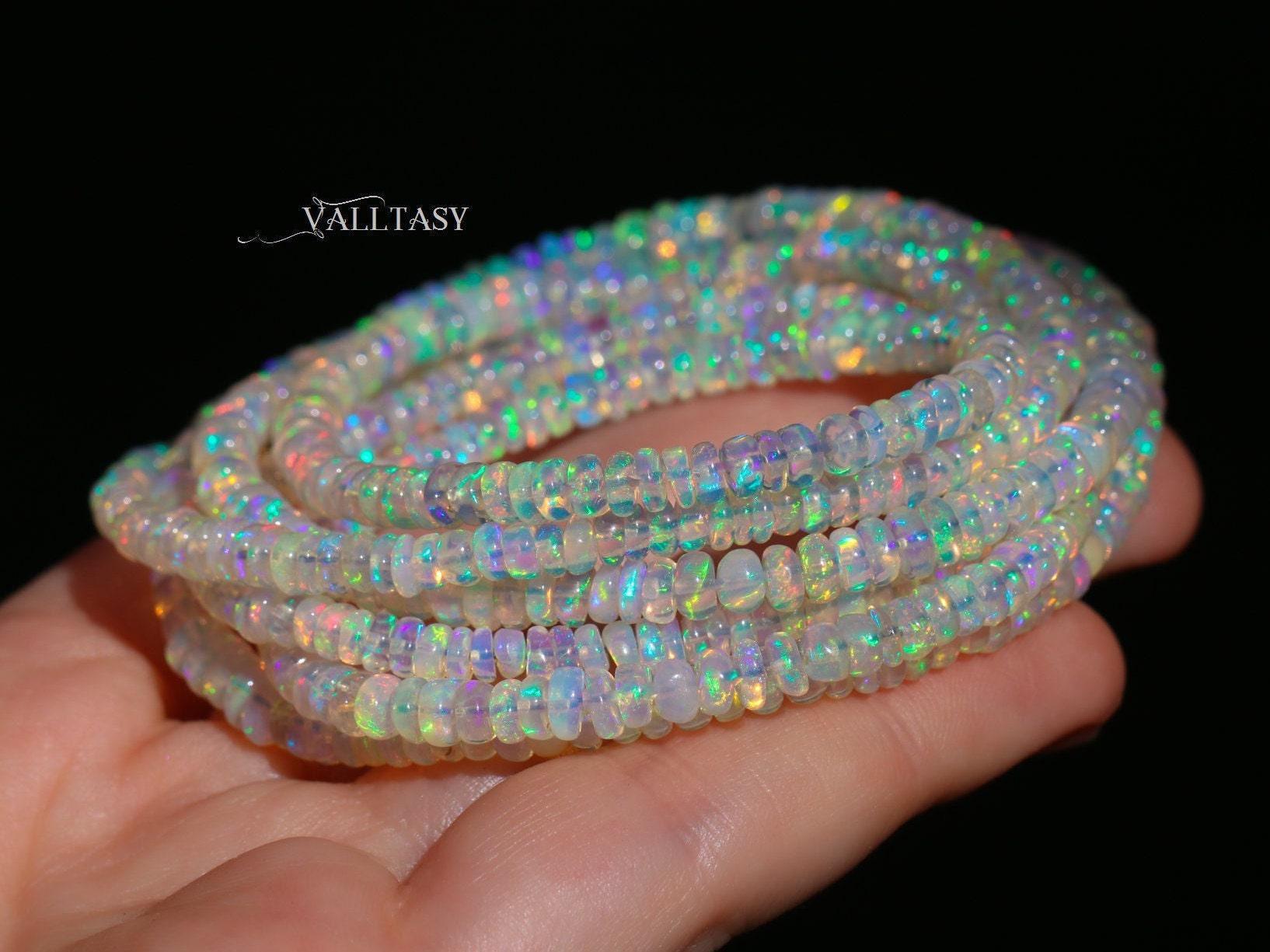 - Solid Gold 14K Ethiopian Opal Multi Wrap Bracelet Necklace, Multi Layered Bracelet, Double Layered Necklace, Long Necklace