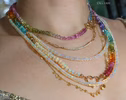 - Solid Gold 14K Ethiopian Opal Multi Wrap Bracelet Necklace, Multi Layered Bracelet, Double Layered Necklace, Long Necklace