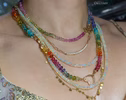 - Solid Gold 14K Ethiopian Opal Multi Wrap Bracelet Necklace, Multi Layered Bracelet, Double Layered Necklace, Long Necklace