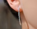 - Solid Gold 14K Ethiopian Opal Threader Open Hoop Earrings