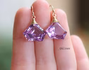 - Fancy Shaped Pink Amethyst Earrings in Gold Filled