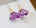 - Fancy Shaped Pink Amethyst Earrings in Gold Filled