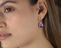 - Fancy Shaped Pink Amethyst Earrings in Gold Filled