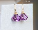 - Fancy Shaped Pink Amethyst Earrings in Gold Filled