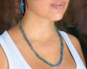 - Solid Gold 14K Fluorite Silk Knotted Necklace, Fluorite Necklace with Gold Accents