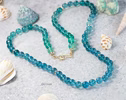 - Solid Gold 14K Fluorite Silk Knotted Necklace, Fluorite Necklace with Gold Accents