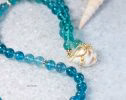 - Solid Gold 14K Fluorite Silk Knotted Necklace, Fluorite Necklace with Gold Accents